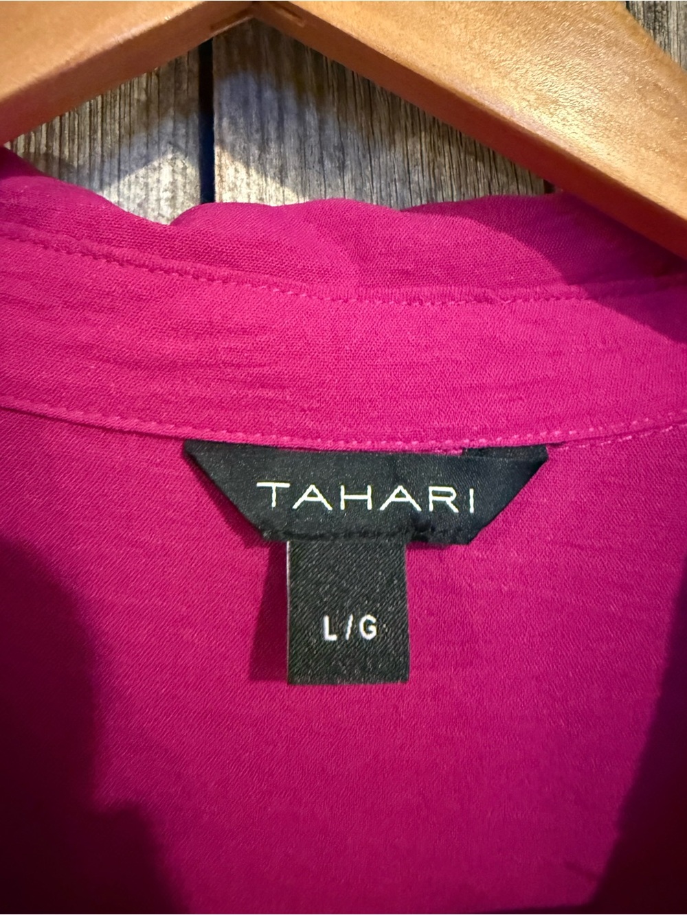 Tahari Magenta Tiered Short-Sleeve Shirt Dress - Picture 5 of 6